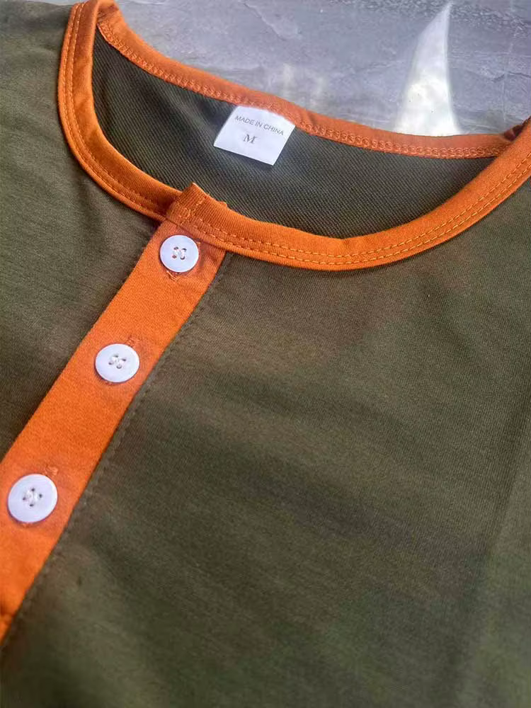 Débardeur Henley Homme à Bordures Contrastantes Imprimé Été Respirant Sans Manches Gilet Musculaire Décontracté Plage Gym Fitness Sous-vêtement