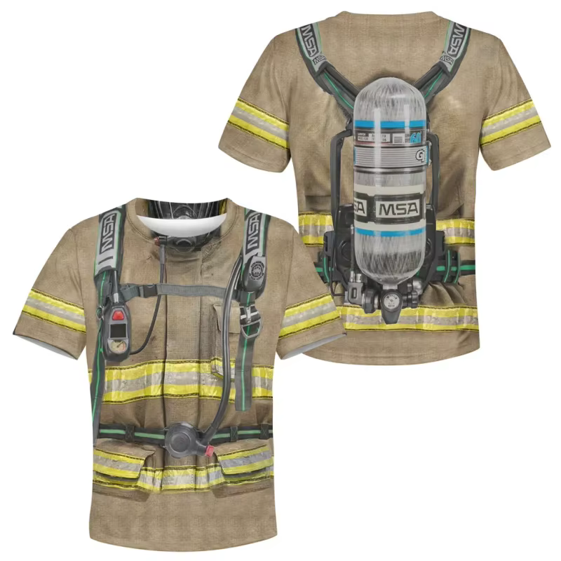 Uniforme de pompier imprimé 3D pour hommes