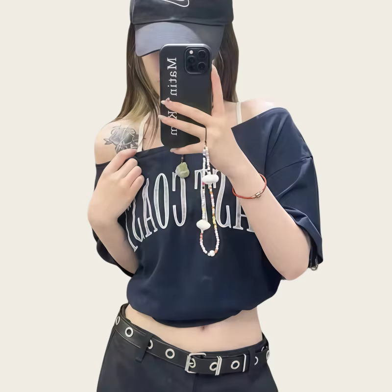 T-shirt à manches courtes de style américain pour femmes