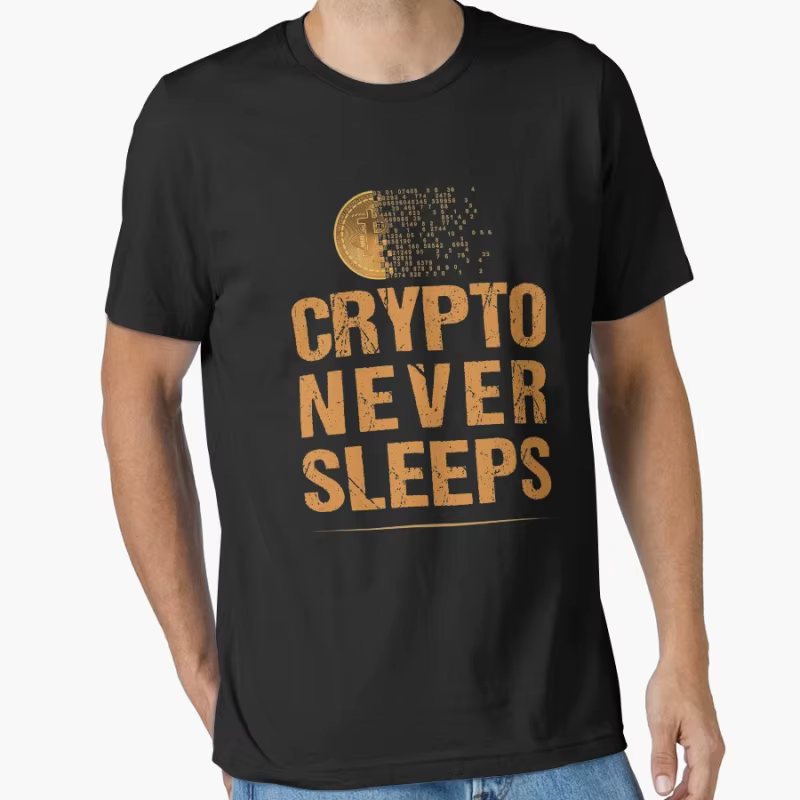 Bitcoin Logo Crypto ne dort jamais Vintage
