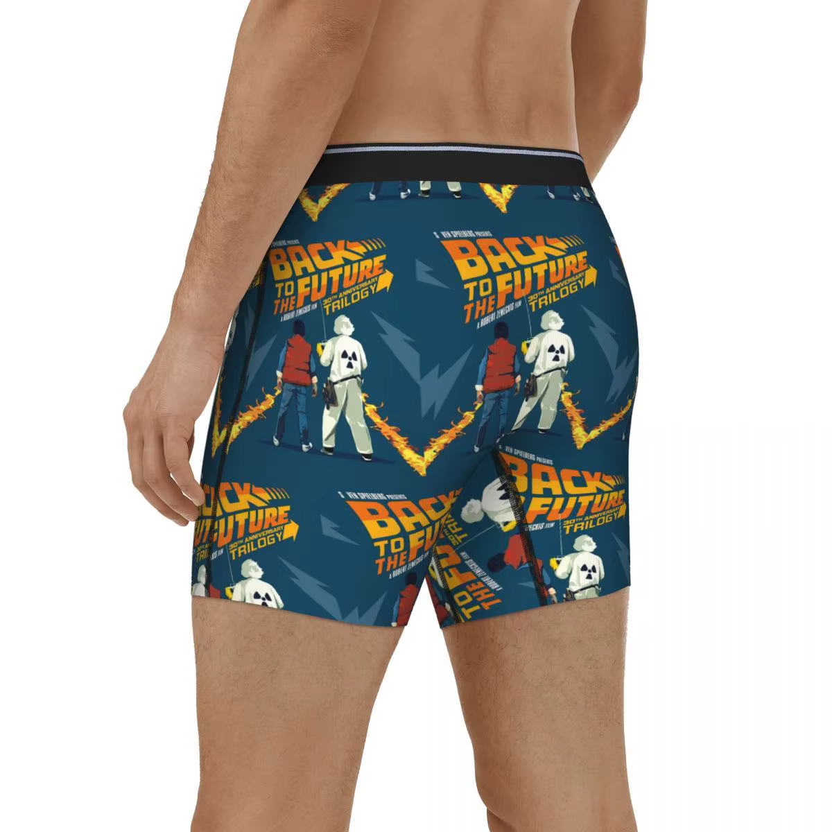 Boxer Long caleçon short retour vers le futur culotte hommes sous-vêtement confortable pour Homme Homme petit ami cadeaux