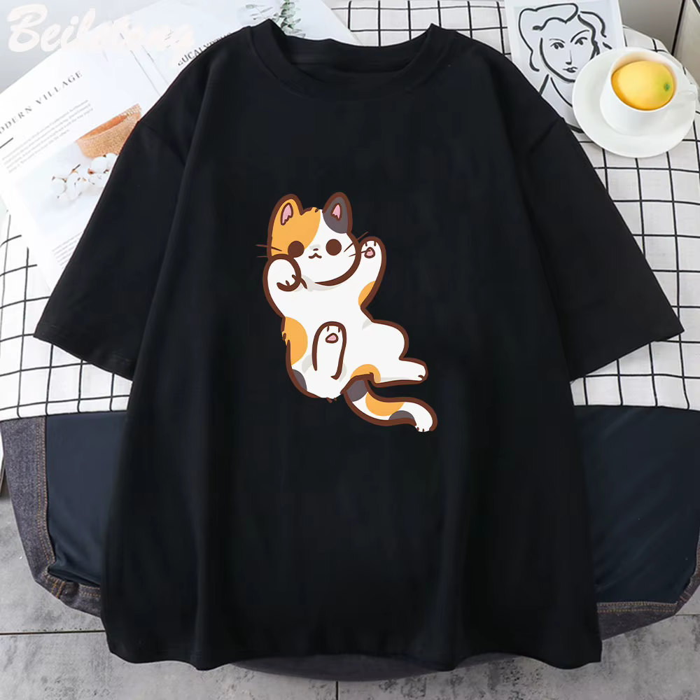 T-shirt graphique Calico Cat pour femme