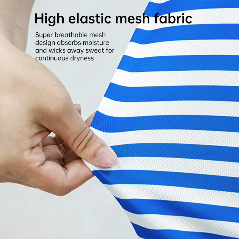 T-shirt breton à manches courtes pour hommes