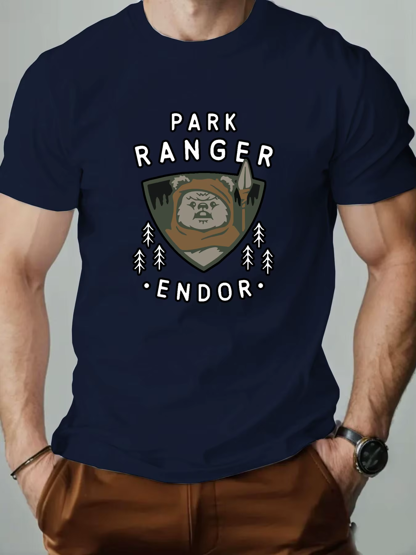 Hommes T-Shirt 100% coton ours dessin animé motif imprimé été col rond respirant décontracté à manches courtes mode