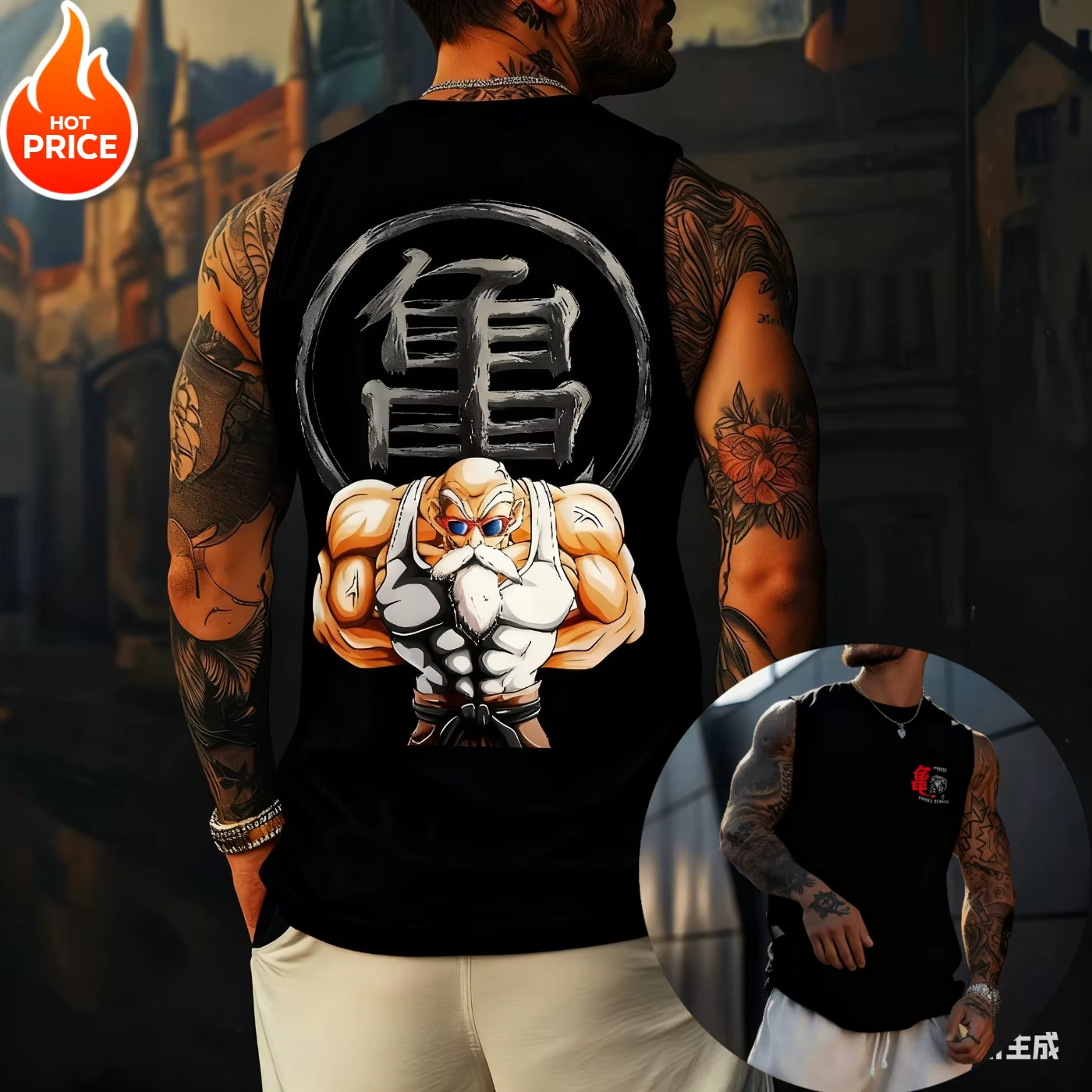 Maître Roshi Super Saiyan Dragon Ball Gym Harajuku printemps été débardeur Fitness décontracté course sport T-Shirt sans manches Y2K
