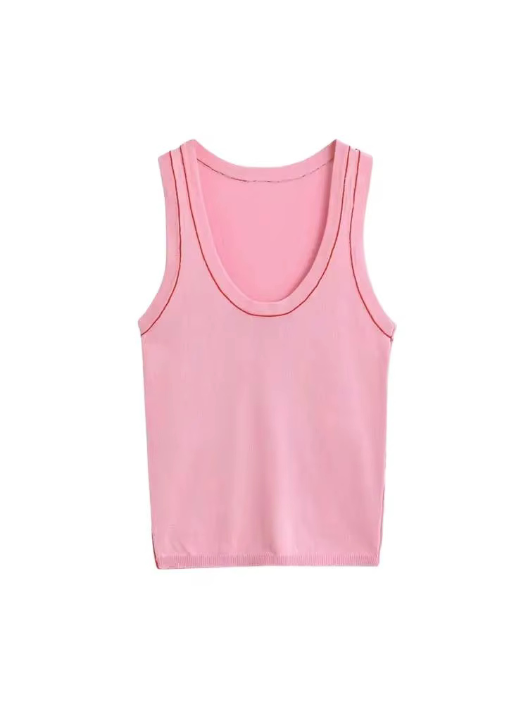 Débardeur en tricot sans manches pour femmes