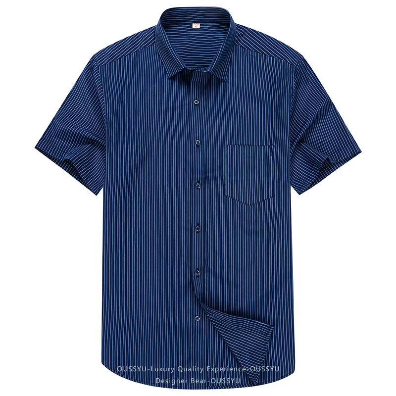 Chemise professionnelle rayée à manches courtes pour homme