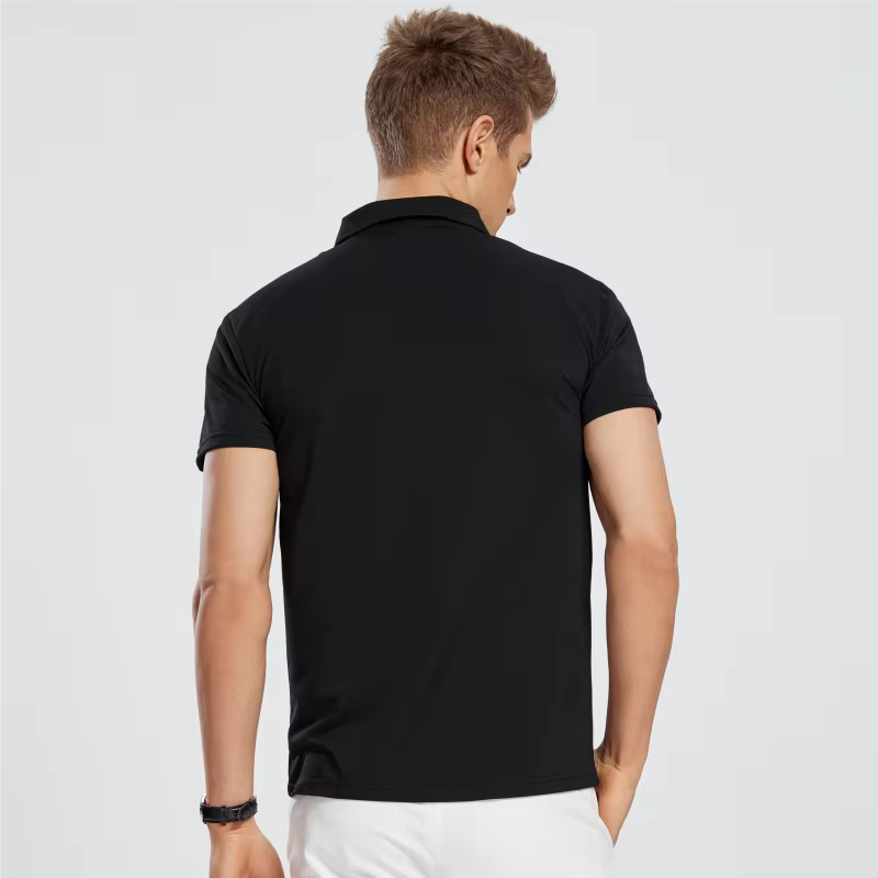 Polo uni en coton pour hommes