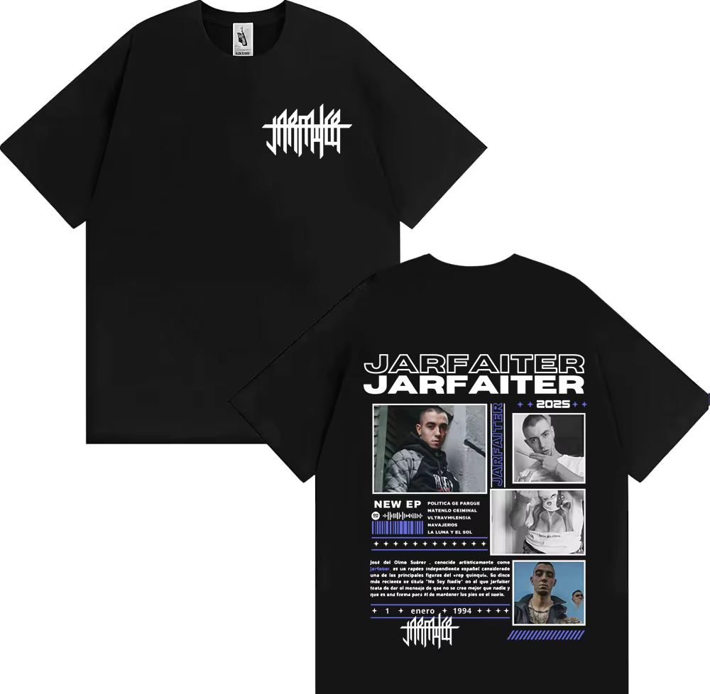Rappeur Jarfaiter Album Tour 2025 couverture T-shirt hommes femmes Harajuku mode Hip Hop Pop musique t-shirts Vintage