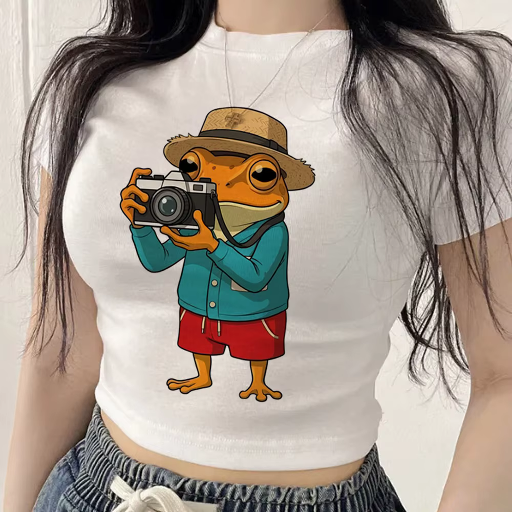 Bad Bunny crop top streetwear féminin vintage scene grunge t-shirt japonais drôle alternatif cutecore