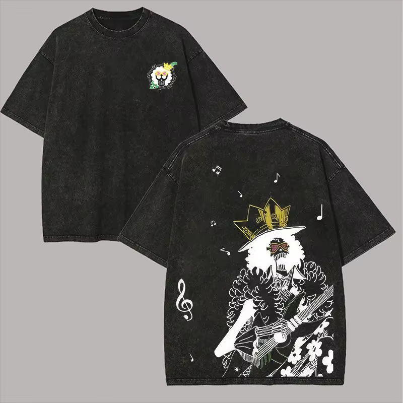 T-shirt graphique unisexe vintage en coton délavé à manches courtes pour homme et femme
