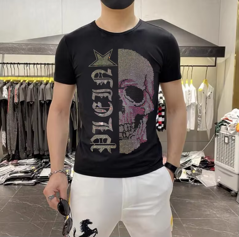 T-shirt ras du cou en pur coton avec biscuits pour hommes
