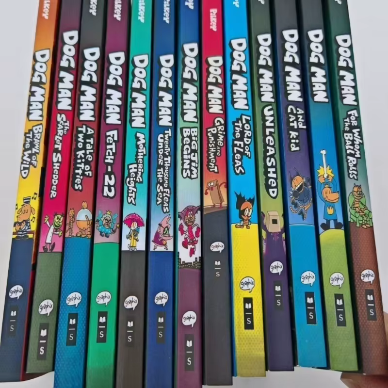 19 livres/ensemble en broché, Les Aventures de Dog Man, la collection épicée, en anglais, pour enfants, humoristique, roman, manga, bande dessinée