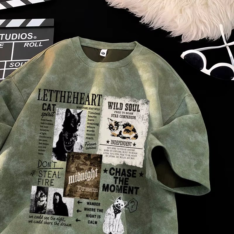 T-shirts graphiques tie-dye pour hommes