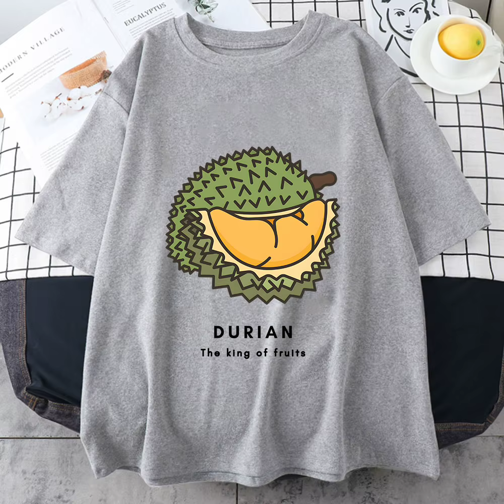 Durian-T-shirt à manches courtes pour hommes et femmes