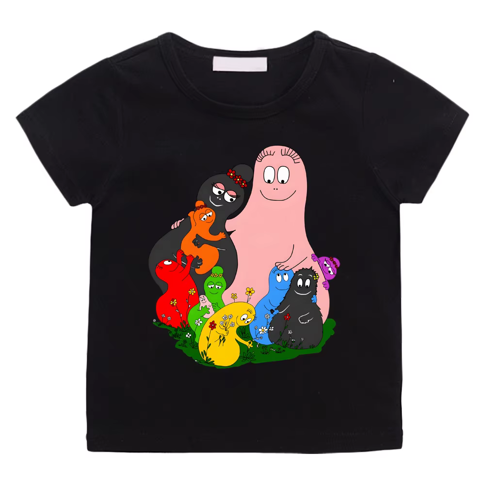 Barbapapa T-shirt 100% coton Camisetas décontracté doux Kawaii mignon garçons/filles dessin animé
