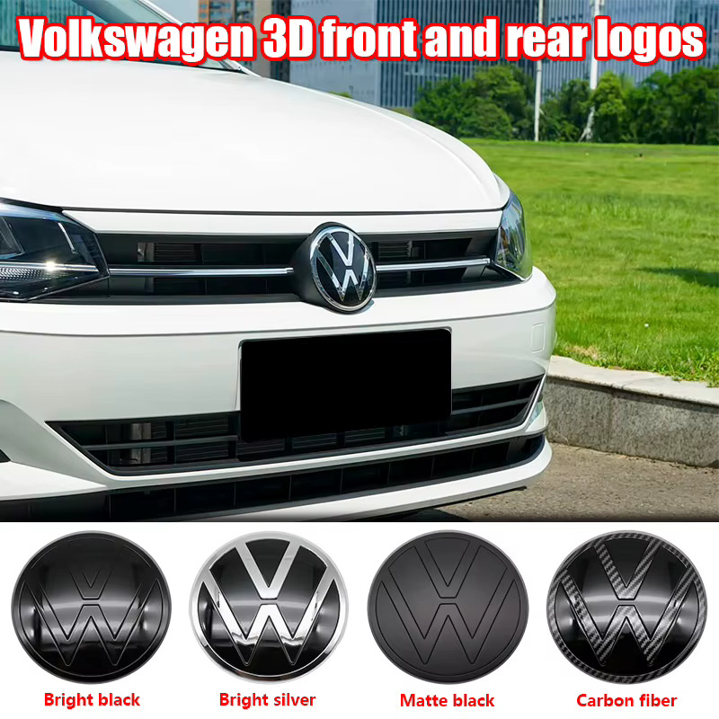 1 pièce Emblème de voiture 110 mm pour coffre arrière et 139 mm pour capot avant pour Volkswagen Polo 2019 2020 2021 2023 2022 2024 Accessoires auto