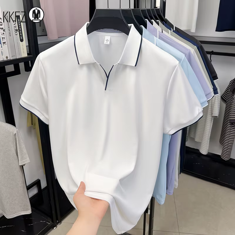 Polo à revers infroissable pour homme