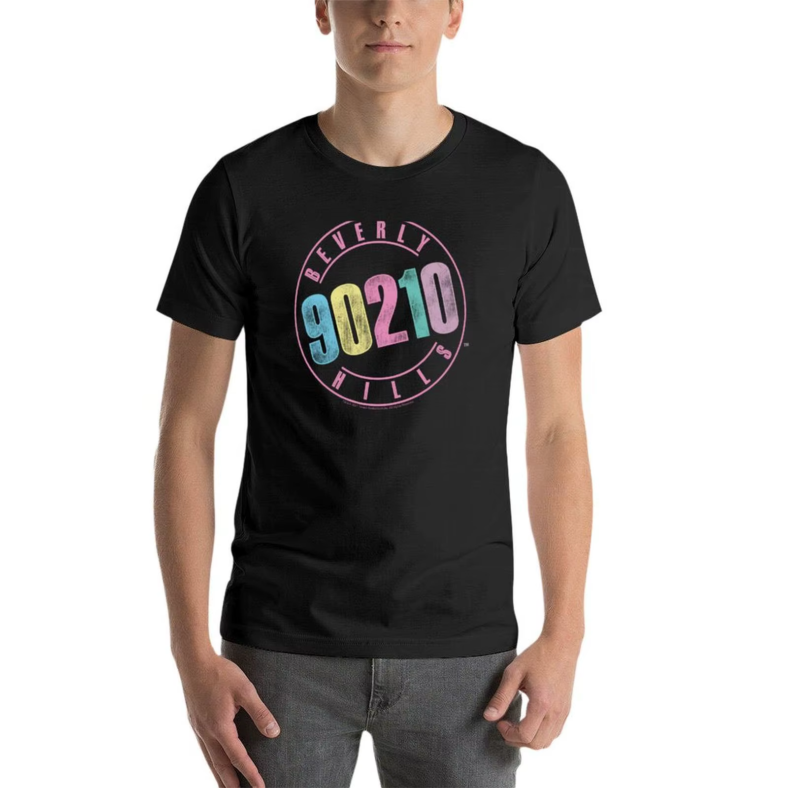 T-shirt à logo rétro pastel vintage pour hommes