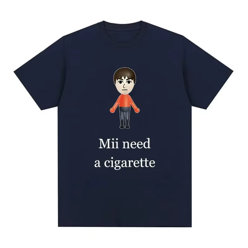 Drôle Mii a besoin d'une Cigarette T-Shirt hommes mode à manches courtes T-shirts salon de coiffure Quatuor jour
