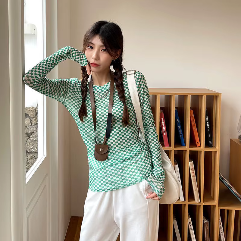T-shirts pour femmes vêtements minces Sexy 2025 vert femme hauts vieux