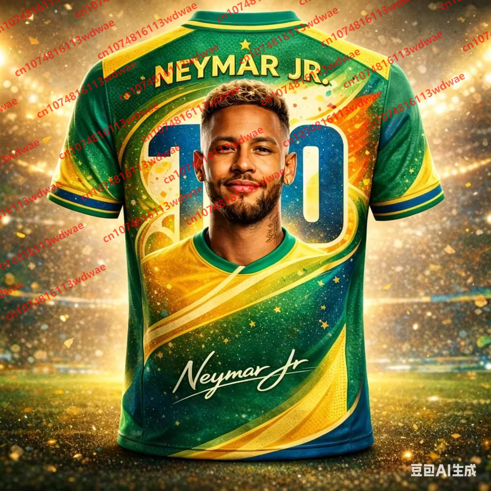 T-shirt de football Neymar respirant et à séchage rapide