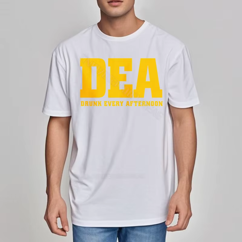 Homme T-shirt Streetwear t-shirts de tous les jours Dea Drunk chaque après-midi imprimé coton