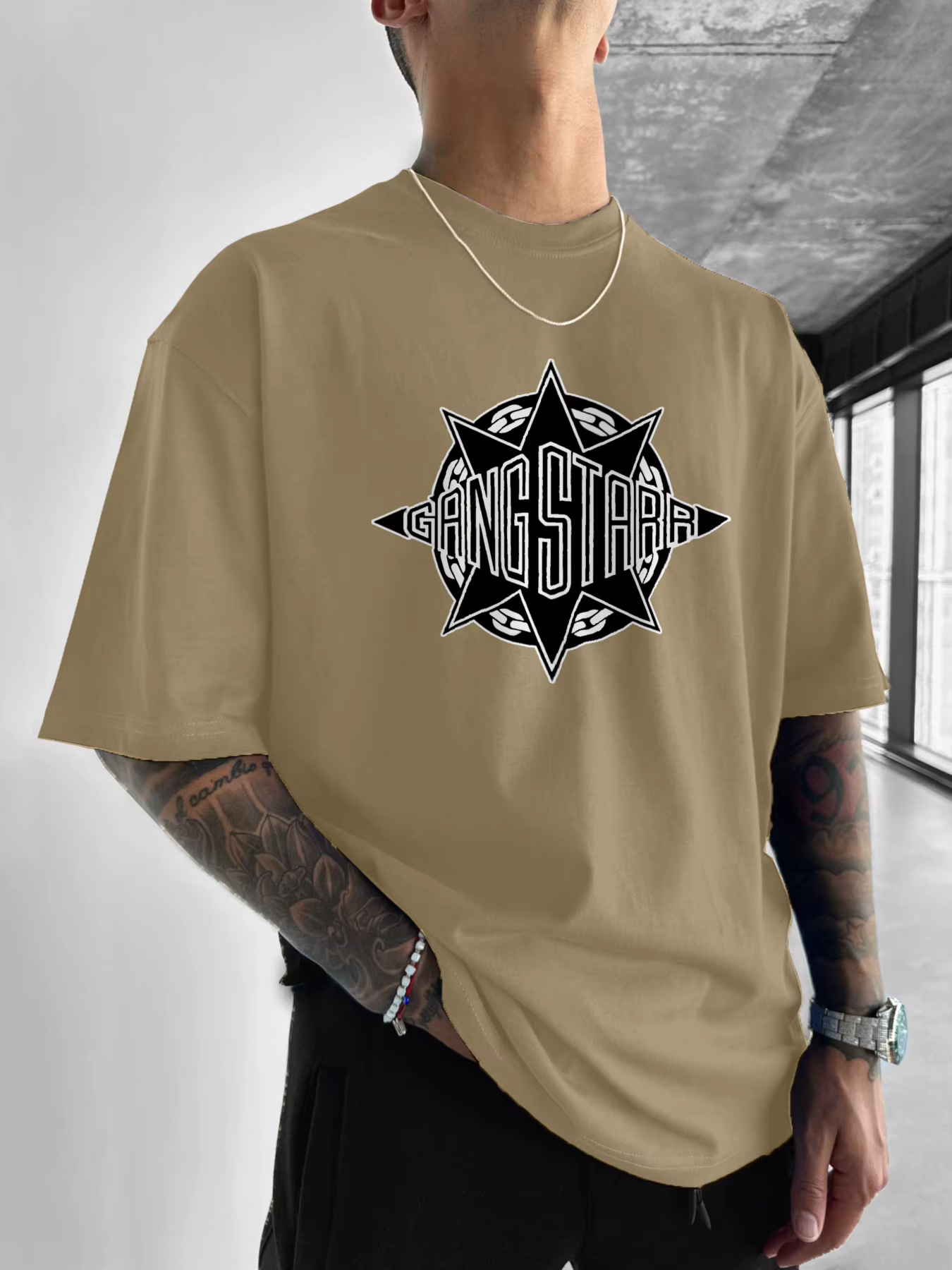 T-shirt imprimé avec logo Gang Starr