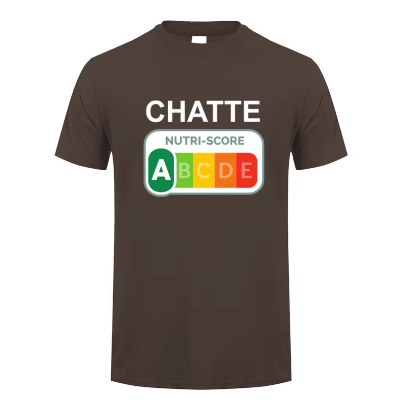 T-shirt drôle Nutri-Score A Chatte Cat Lover pour hommes