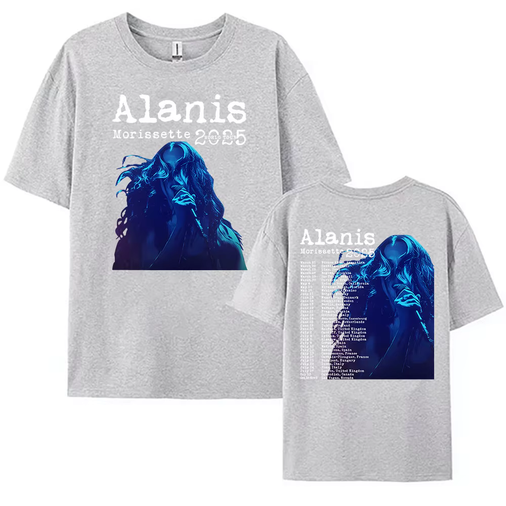 Alanis Morissette 2025 Tour du monde T-shirt à manches courtes col rond femmes/hommes t-shirts Streetwear Hip Hop