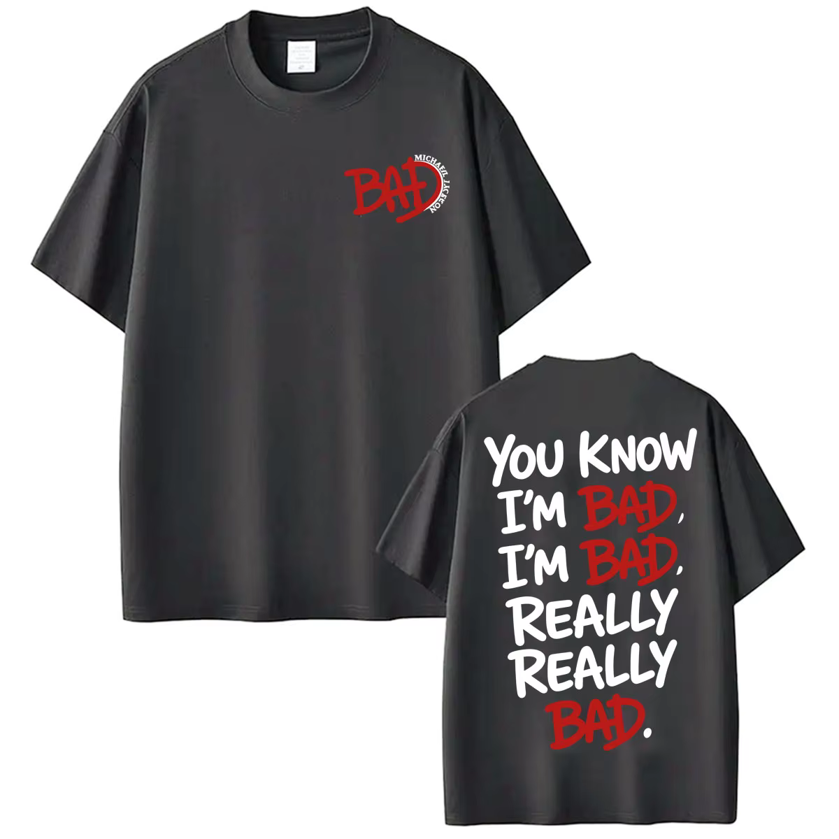 T-shirt imprimé King of Pop Michael Jackson Bad Era Tour pour hommes et femmes