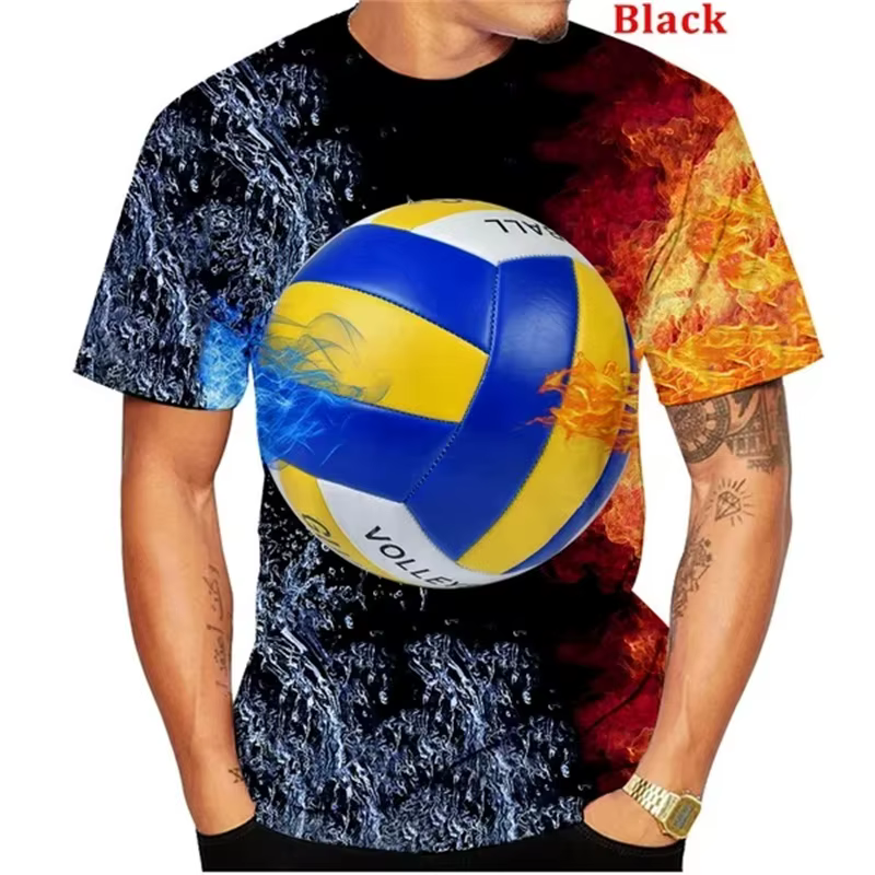 T-shirt à motif de sport de volley-ball pour adultes et enfants