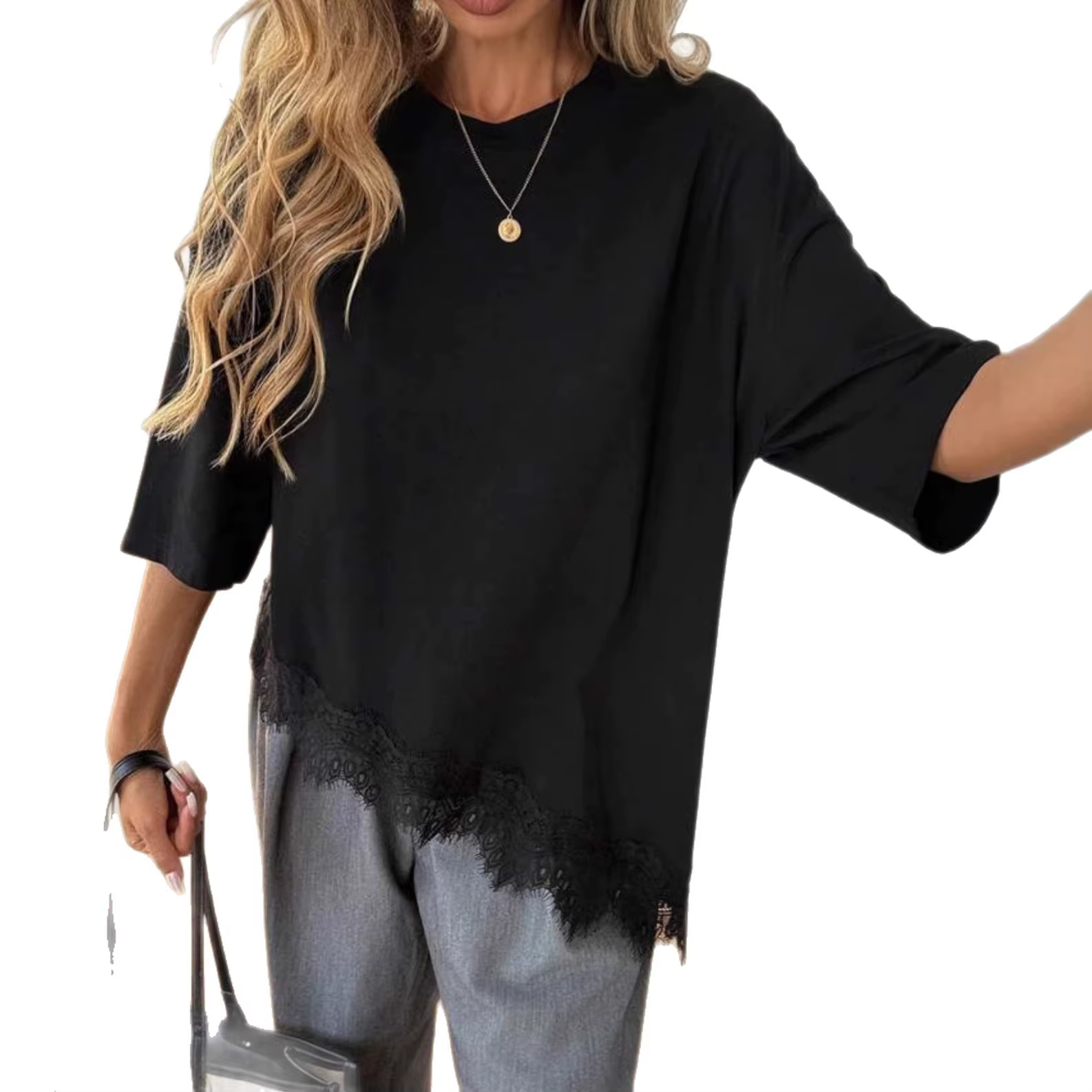 T-shirt femme en dentelle