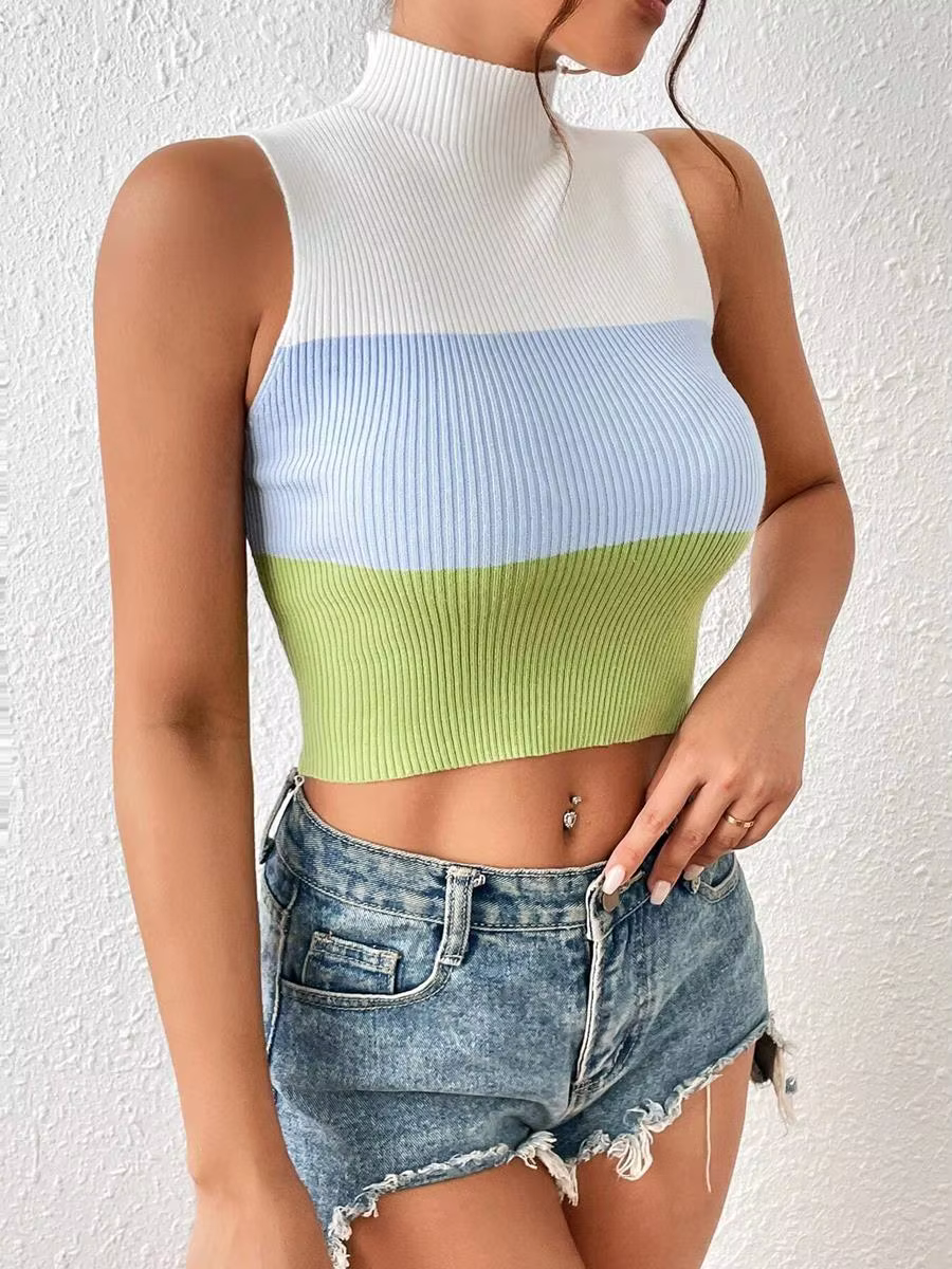 Pull à col roulé multicolore pour femme
