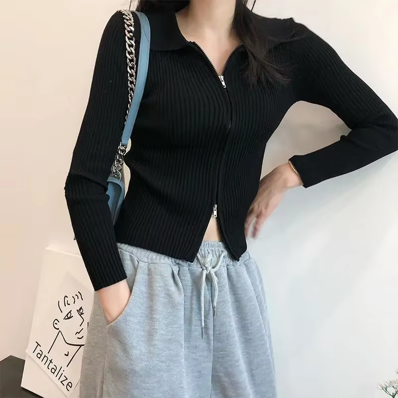 Cardigan Slim Fit à col polo pour femme