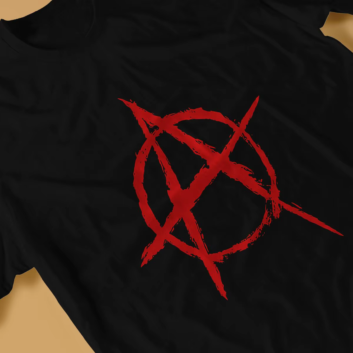 T-shirt rouge en polyester pour hommes