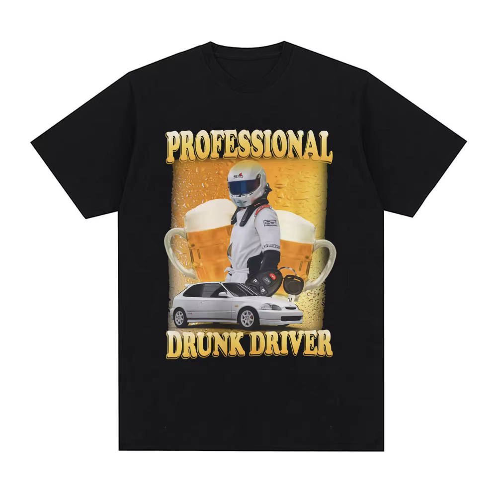 Pilote ivre professionnel drôle Meme T-Shirt hommes femmes mode Vintage à manches courtes T-shirts coton décontracté