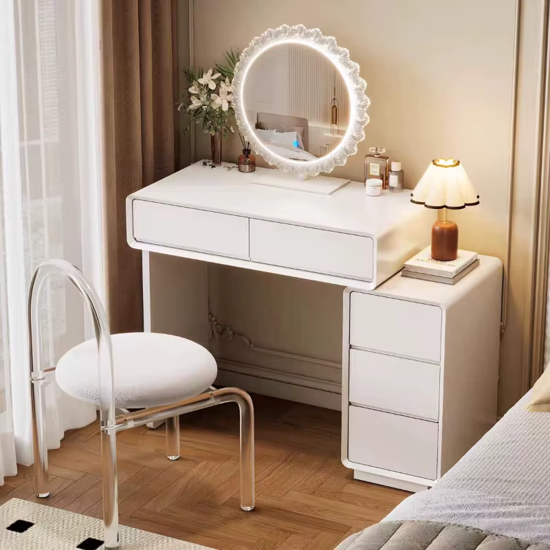 Chambre à coucher femmes coiffeuse luxe bois rangement miroir coiffure