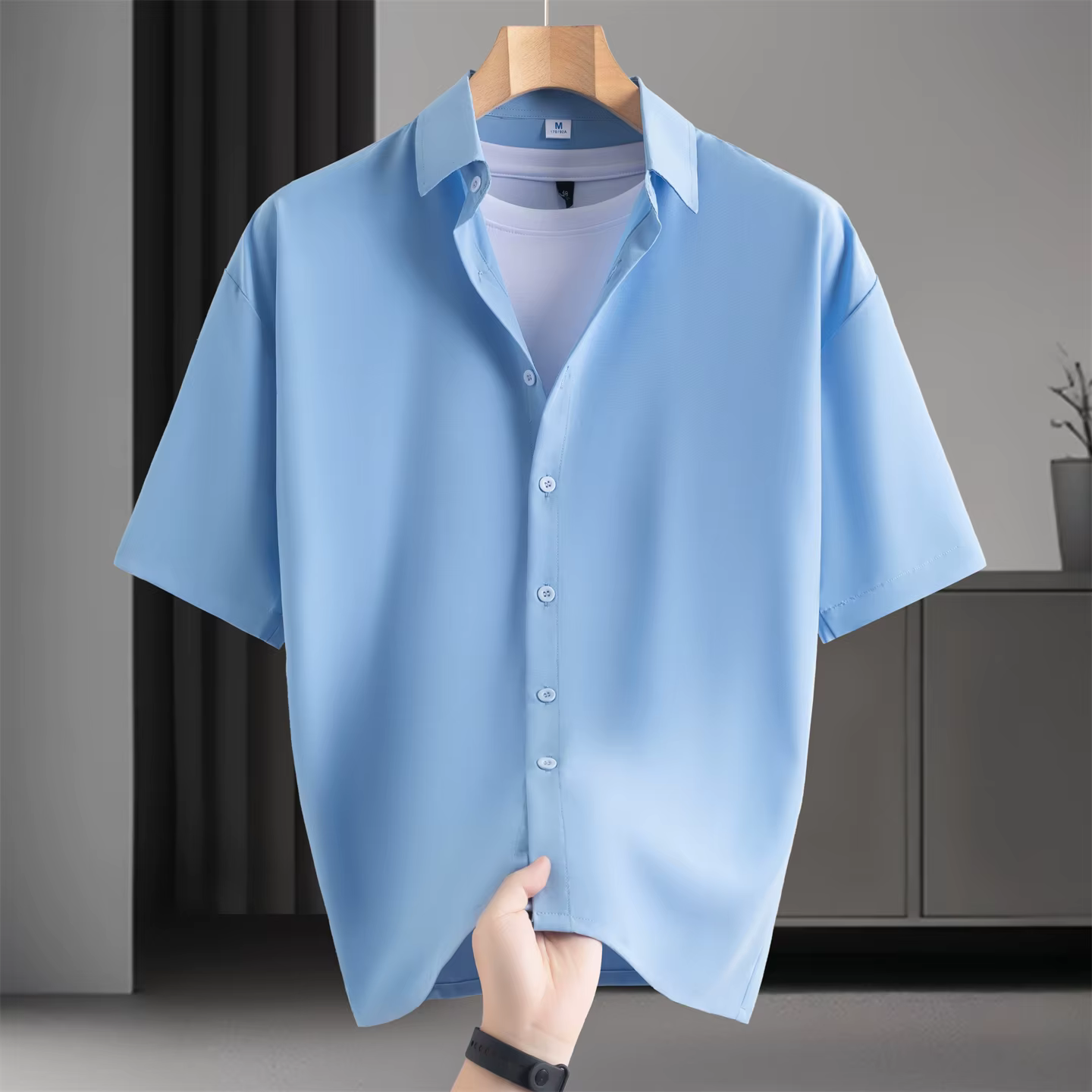 Chemise d'affaires décontractée sans repassage pour hommes