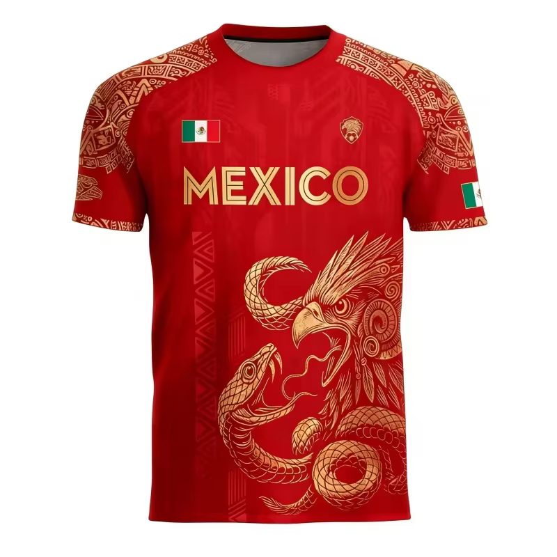 T-shirt pour homme avec imprimé drapeau du Mexique 2026