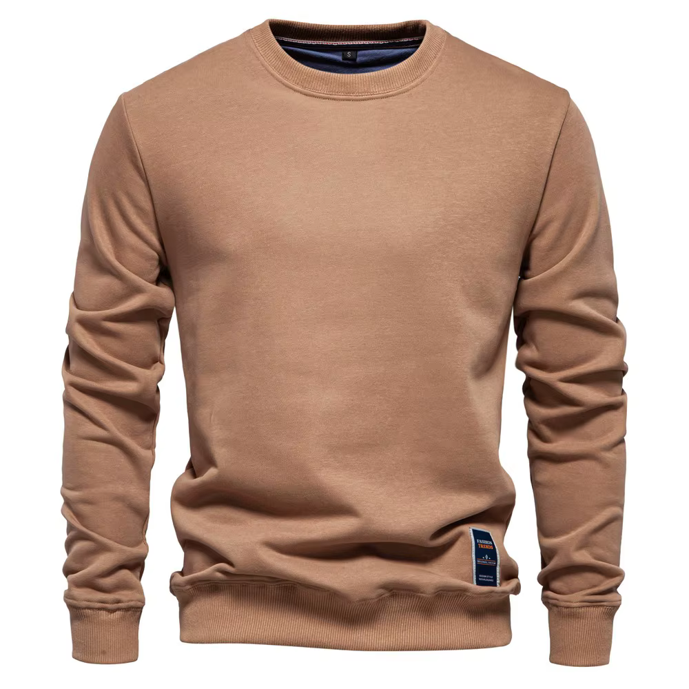 Nouveau t-shirt à manches longues pour hommes solide printemps décontracté