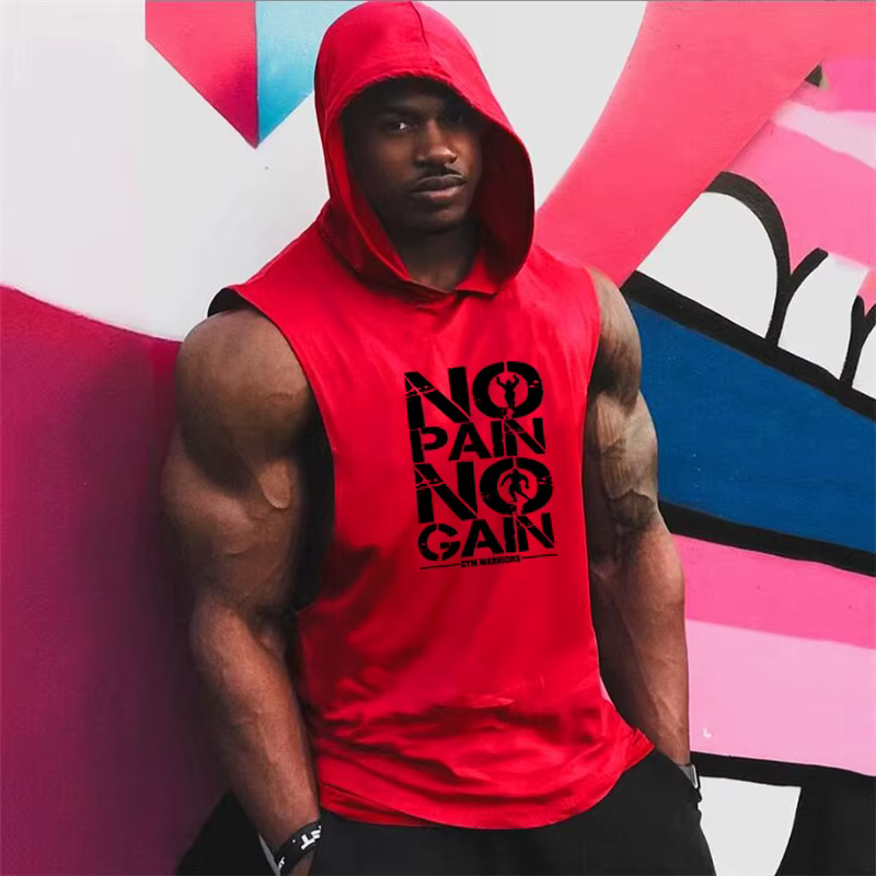 Hommes musculation sans manches chemises à capuche été respirant lâche coton Hip Hop débardeurs gymnastique