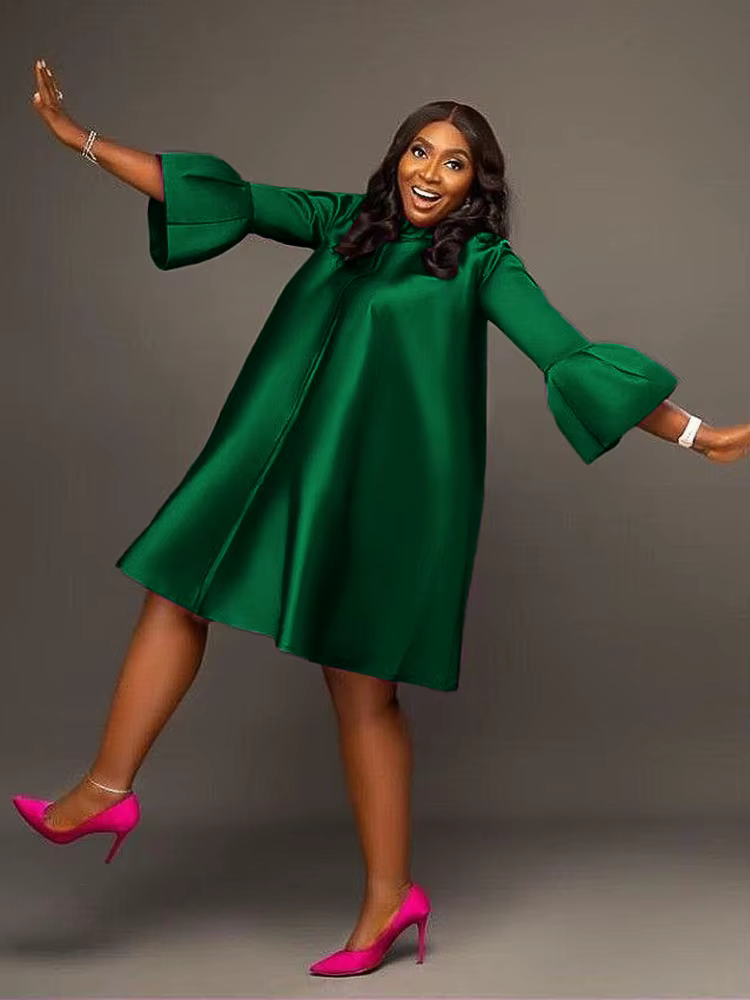 Robe ample à manches trois quarts pour femmes