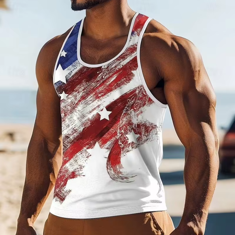 Débardeurs drapeau américain pour homme