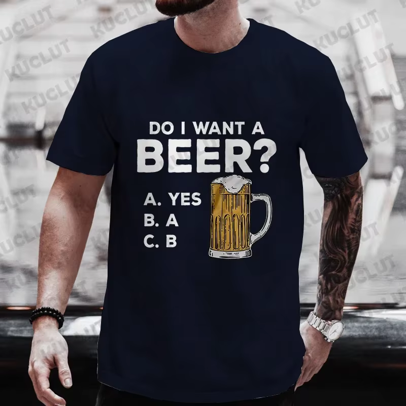 T-shirt pour homme, imprimé bière