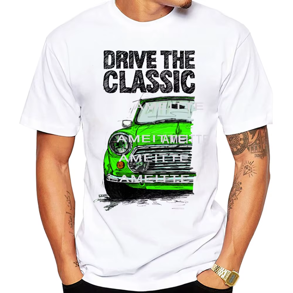 Conduire les minéraux classiques Cooper. T-Shirt nouvel été hommes à manches courtes voiture classique décontracté garçon t-shirts hauts