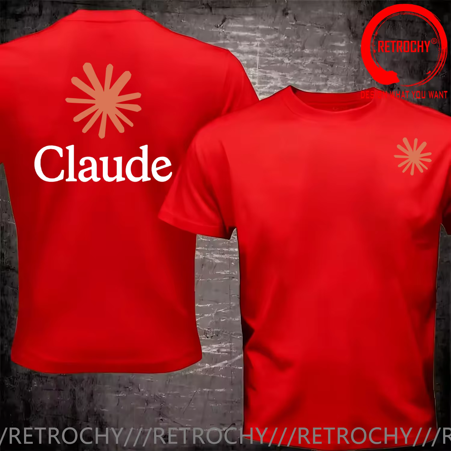 T-shirt Homme Tendance Décontracté avec Design Amusant Claude AI – Vêtement Stylé et Confortable