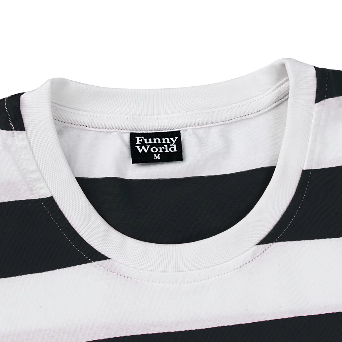 T-shirt rayé noir et blanc pour homme