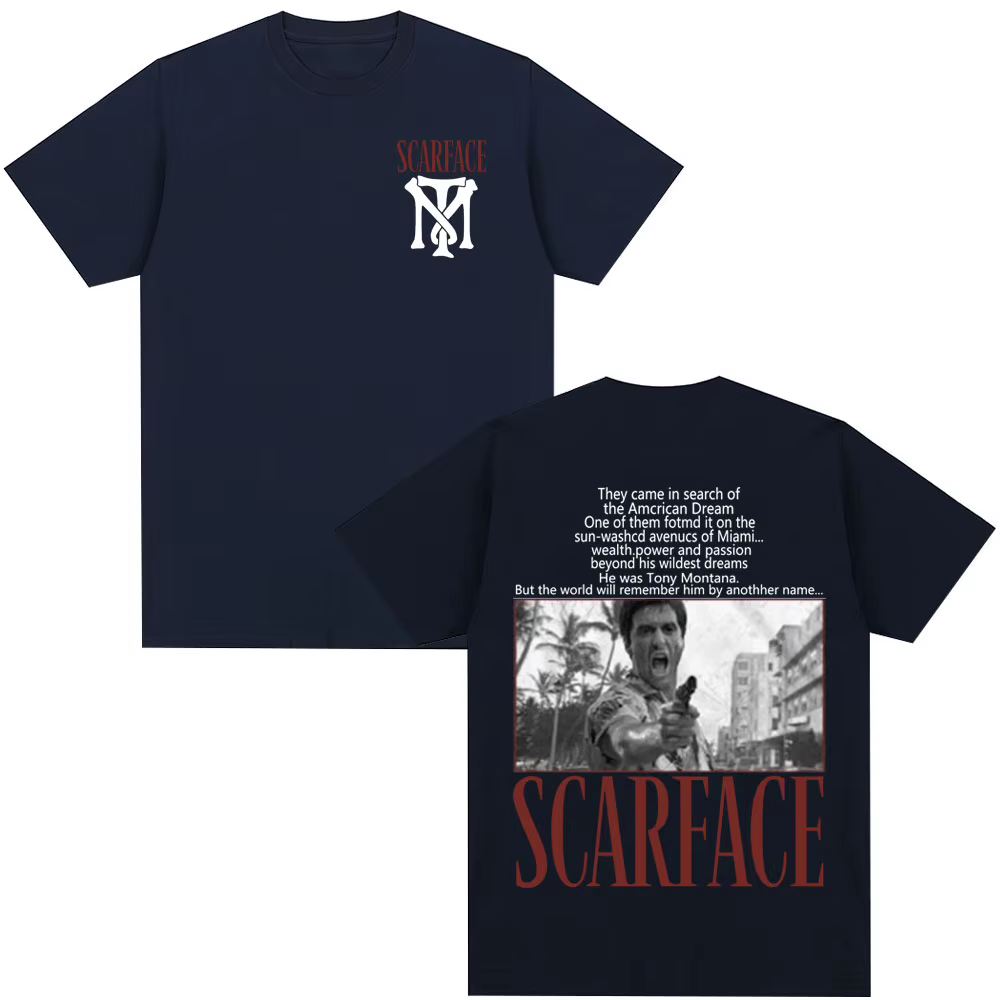 Film classique Scarface T-shirt Tony Montana Al Pacino T-shirts hommes femmes vêtements Vintage gothique surdimensionné