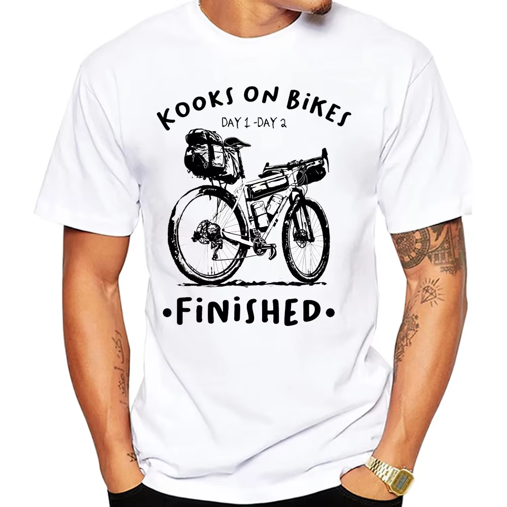 Voyage sur gravier Bikepacking impression T-Shirt été hommes à manches courtes drôle vélo Sport haut pour garçon